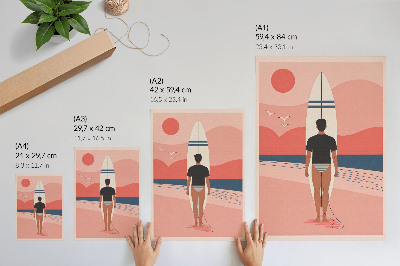 Poszter Szörfösdeszka strand tenger béke pihenés
