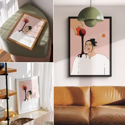 Poszter minimalista alak egy sötét patak alatt