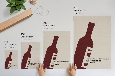 Retro plakát Minimalista grafika bordó árnyalatokban