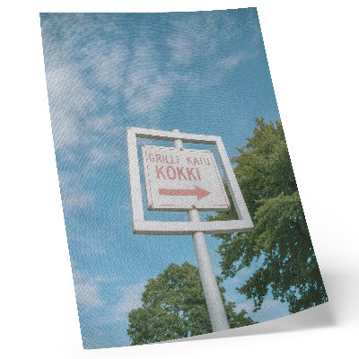 Poszter nyomtatás Egy fehér tábla a kék ég ellen