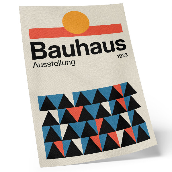 Poszter Bauhaus grafika narancssárga díszítéssel