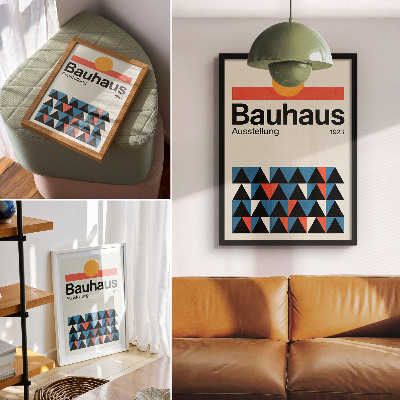 Poszter Bauhaus grafika narancssárga díszítéssel