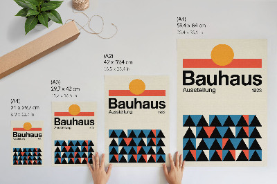 Poszter Bauhaus grafika narancssárga díszítéssel