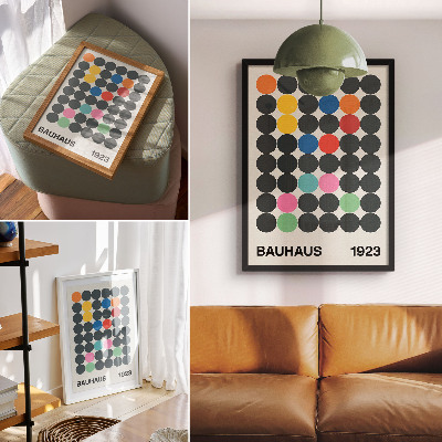 Poszter nyomtatás Geometrikus fekete körök élénk színek Bauhaus inspirációk