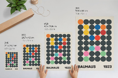 Poszter nyomtatás Geometrikus fekete körök élénk színek Bauhaus inspirációk