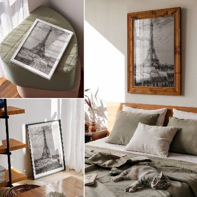 Poszter nyomtatás Elegáns Eiffel-torony szürke modern perspektíva