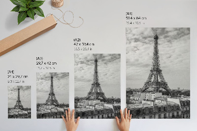 Poszter nyomtatás Elegáns Eiffel-torony szürke modern perspektíva