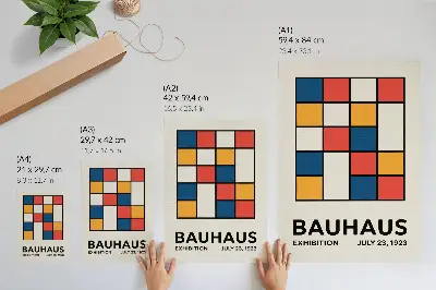 Geometriai alakzatok minimalista stílusban retro plakát