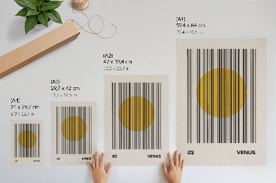 Poszter Kontraszt vonalak sárga kör op art