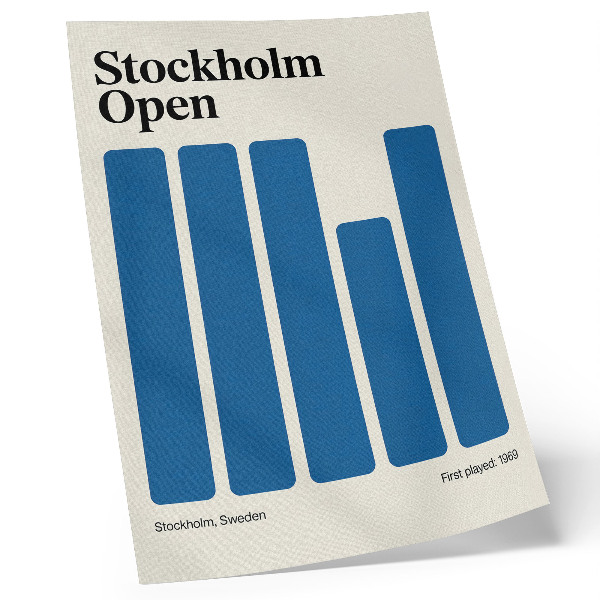 Retro plakát Minimalista grafika kék téglalapokkal