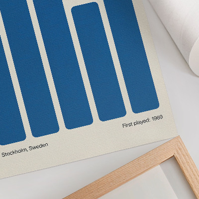 Retro plakát Minimalista grafika kék téglalapokkal