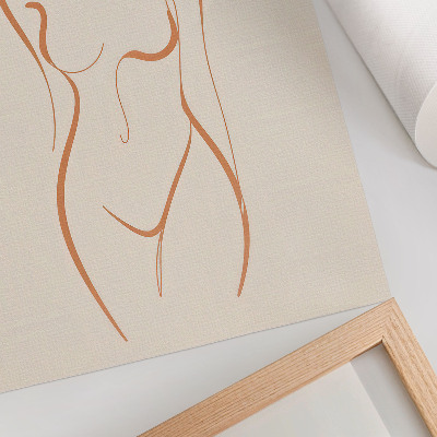 Poszter nyomtatás Minimalista nő körvonala kompozíció elegancia