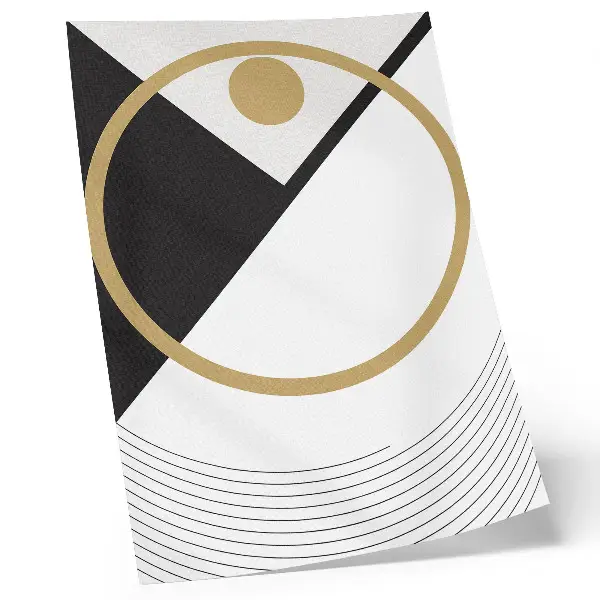 Retro plakát geometrikus mintával és kontrasztos színekkel modern stílusban