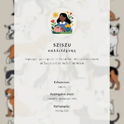 Poszter nyomtatás színes, örömteli és sokszínű kutyák mintával