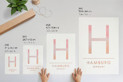 Poszter nyomtatás Minimalista H betű modern részletek pasztell árnyalatok