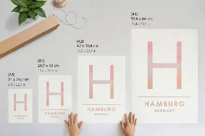 Poszter nyomtatás minimalista H betűs modern dekoráció pasztell árnyalatokban