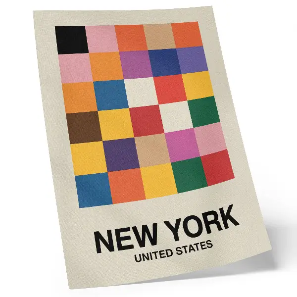 Retro plakát színes négyzetek kreatív környezet mintával