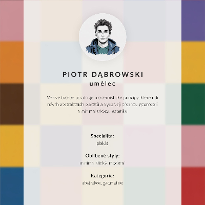 Retro plakát Geometrikus minta élénk színekben