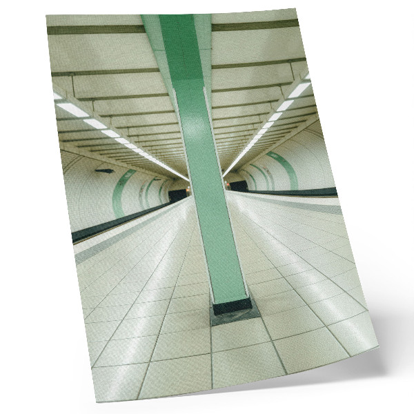 Retro plakát Szimmetrikus tér alagút zöld szerkezet