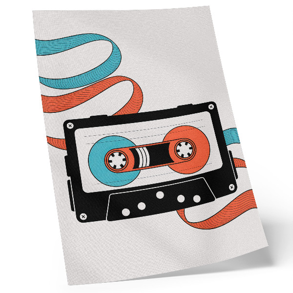 Poszter nyomtatás Retro pop art kazetta színes jelölésekkel