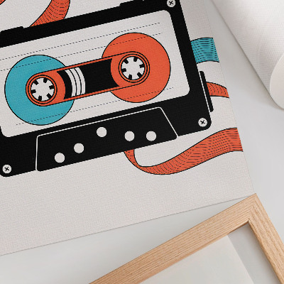 Poszter nyomtatás Retro pop art kazetta színes jelölésekkel