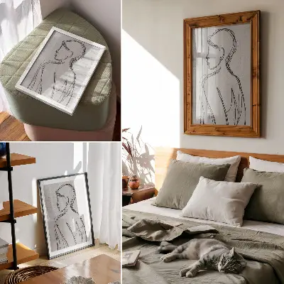 Poszter nyomtatás finom vonalak és modern elegancia szürke tónusokban