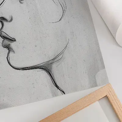 Minimalista arckontúr modern vázlat poszter
