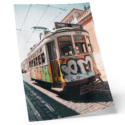 Poszter nyomtatás Villamos graffiti városi utcai építészet