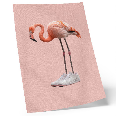 Poszter nyomtatás Flamingo rózsaszín sportcipő rózsaszín háttér
