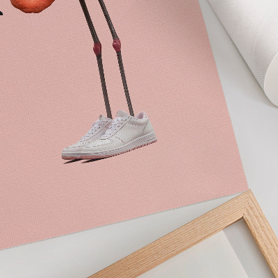 Poszter nyomtatás Flamingo rózsaszín sportcipő rózsaszín háttér