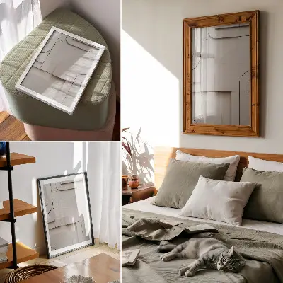 Retro plakát geometriai formákból álló modern elegáns kompozíció