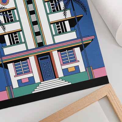 Poszter Art deco trópusi színek pálmafák energia Miami
