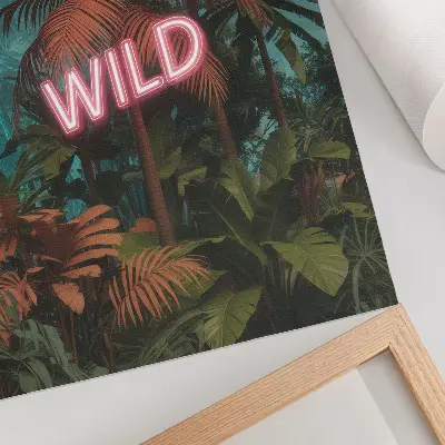 Poszter nyomtatás trópusi levelek neonreklám frissesség mintával