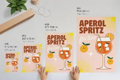 Retro plakát narancssárga mosolygós gyümölcs felirattal