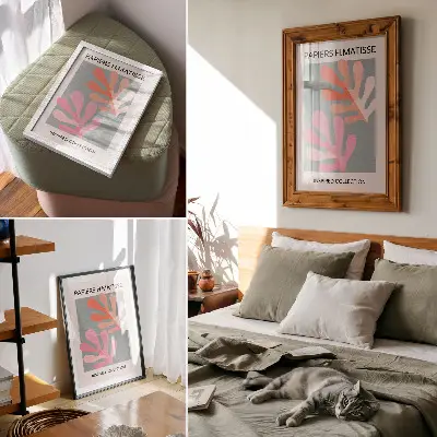 Poszter Henri Matisse ihlette színes geometrikus levelek