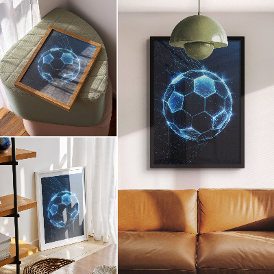 Retro plakát Digitális gömb geometriai vonalak és fények