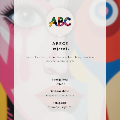 Retro plakát Színes absztrakt formák szem arc