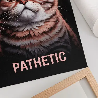 Poszter jellegzetes szőrű és mély tekintetű macska portréjával