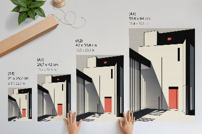 Poszter nyomtatás Minimalista geometrikus építészet kontrasztja