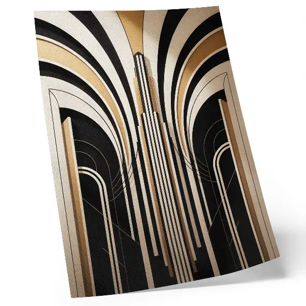 Poszter modern boltíves art deco mintázat kontrasztos stílusban