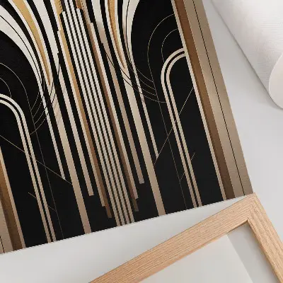 Poszter modern boltíves art deco mintázat kontrasztos stílusban