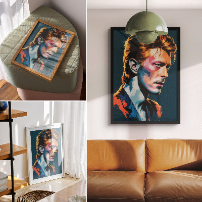Retro plakát Dinamikus színekkel megvilágított pop art portré