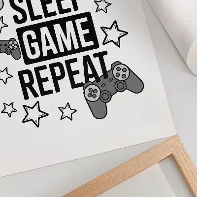 Poszter csillagos mintás, feliratos párna modern minimalista stílusban