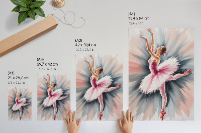 Poszter nyomtatás Rózsaszín balerina dinamikus háttérrel