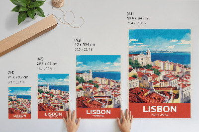 Poszter nyomtatás Városi panoráma, meleg színek, békés hangulat