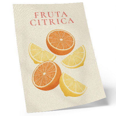 Retro plakát Citrus motívum meleg árnyalatokban