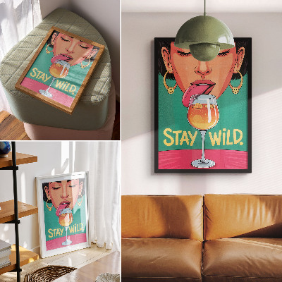 Retro plakát Intenzív színek, pozitív hangulat, pop art, kifejezőerő