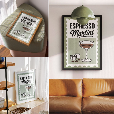 Poszter Espresso martini vintage stílusú grafika