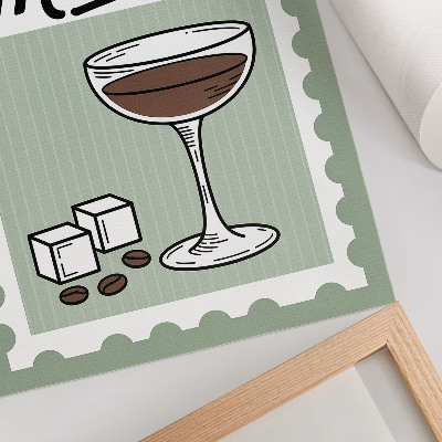 Poszter Espresso martini vintage stílusú grafika