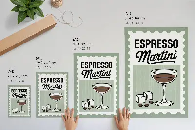Poszter espresso martini vintage stílusú grafikával